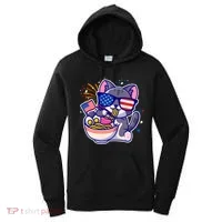 USA Ramen Bowl Kitty America Women's Hoodie thumb 0