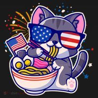 USA Ramen Bowl Kitty America Mousepad thumb 1