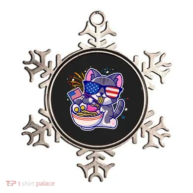 USA Ramen Bowl Kitty America Ornament