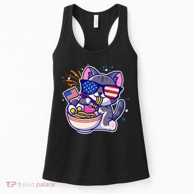 USA Ramen Bowl Kitty America Women's Tank Top