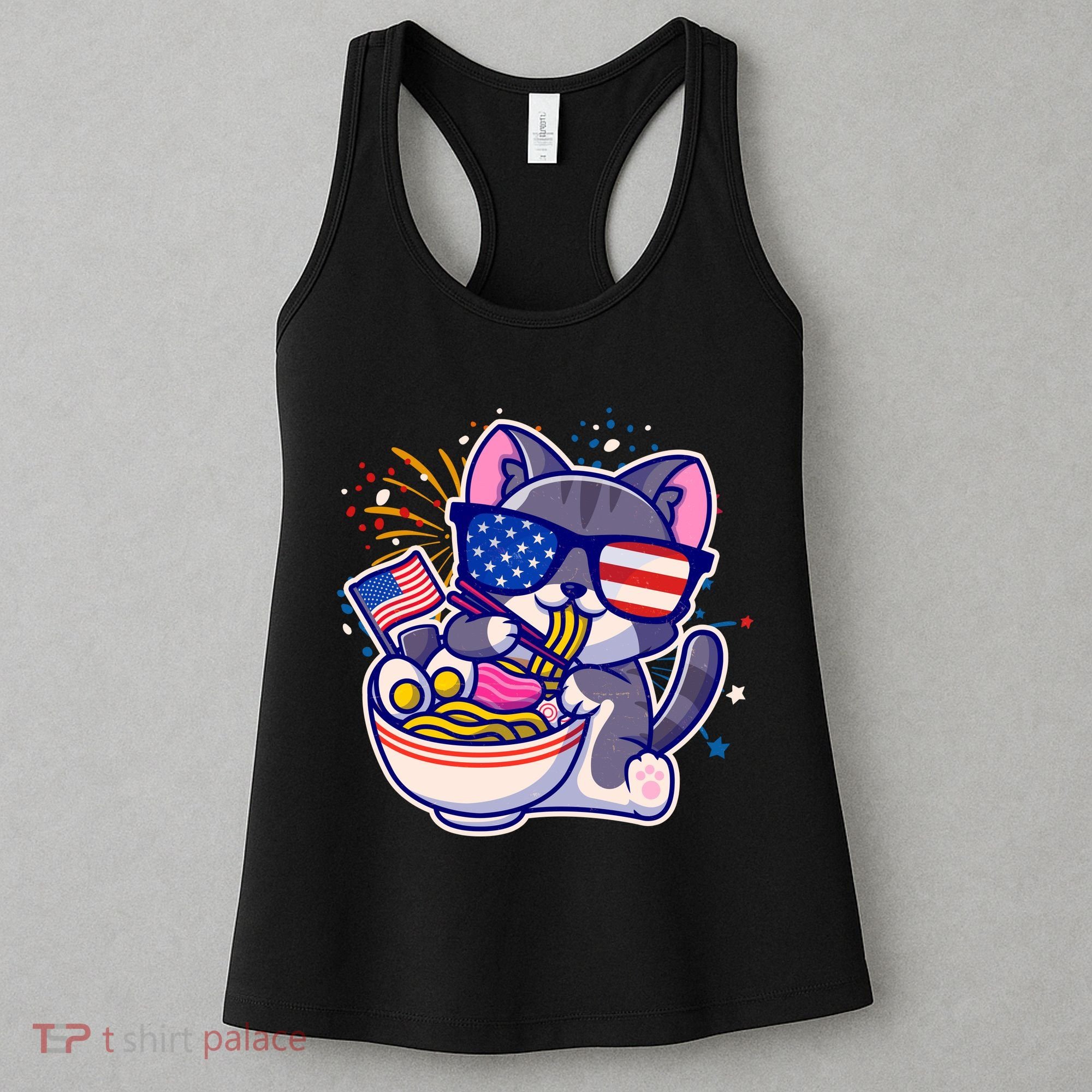 USA Ramen Bowl Kitty America Women's Tank Top