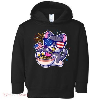 USA Ramen Bowl Kitty America Toddler Hoodie