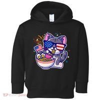 USA Ramen Bowl Kitty America Toddler Hoodie thumb 0