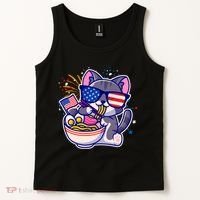 USA Ramen Bowl Kitty America Tank Top thumb 2
