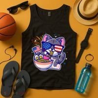USA Ramen Bowl Kitty America Tank Top thumb 4
