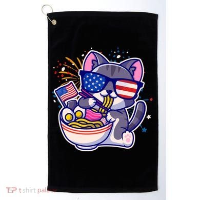 USA Ramen Bowl Kitty America Golf Towel