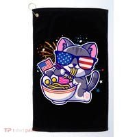 USA Ramen Bowl Kitty America Golf Towel thumb 0