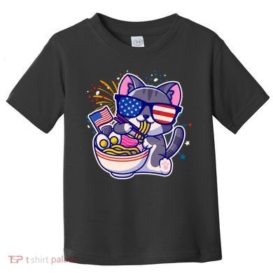 USA Ramen Bowl Kitty America Toddler T-Shirt