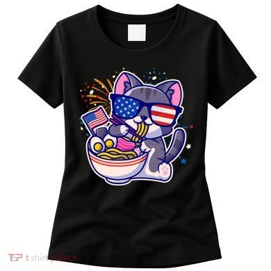 USA Ramen Bowl Kitty America Women's T-Shirt