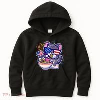 USA Ramen Bowl Kitty America Kids Hoodie thumb 0