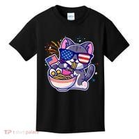 USA Ramen Bowl Kitty America Kids T-Shirt thumb 0