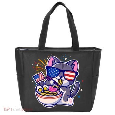 USA Ramen Bowl Kitty America Tote Bag