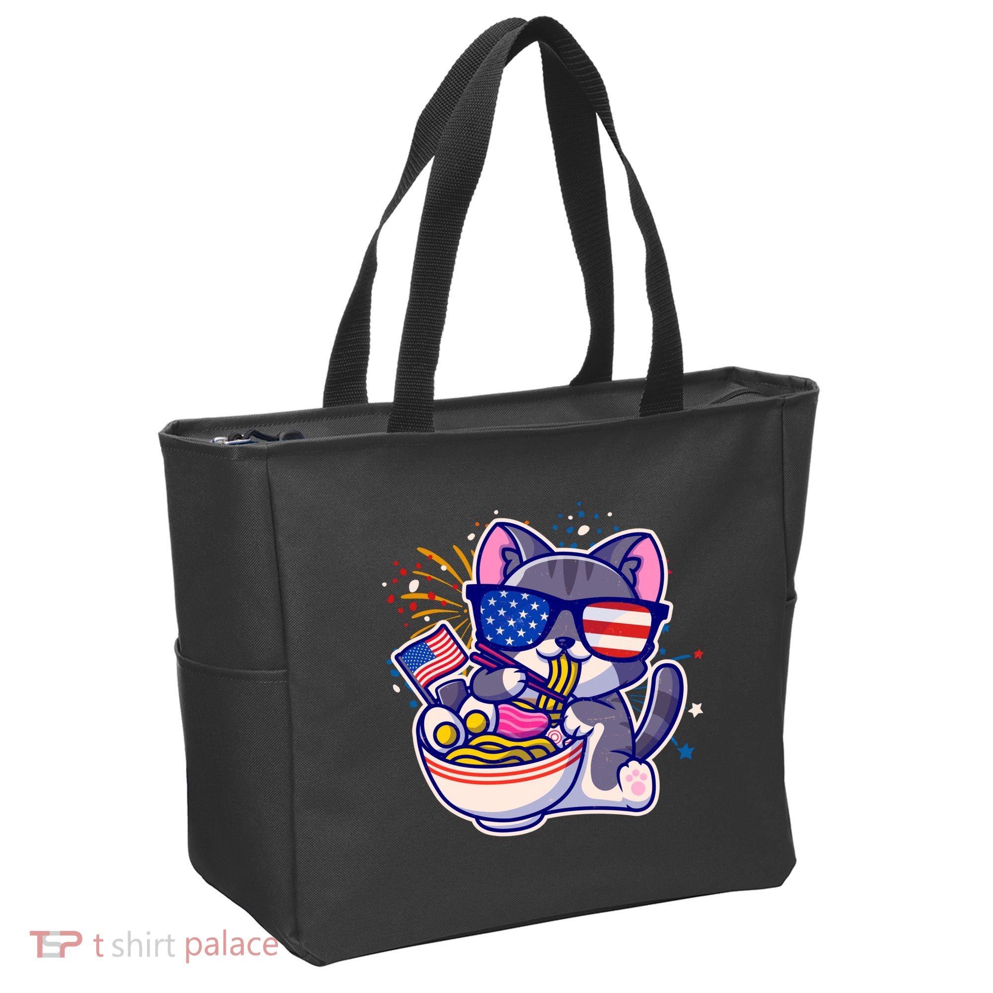USA Ramen Bowl Kitty America Tote Bag