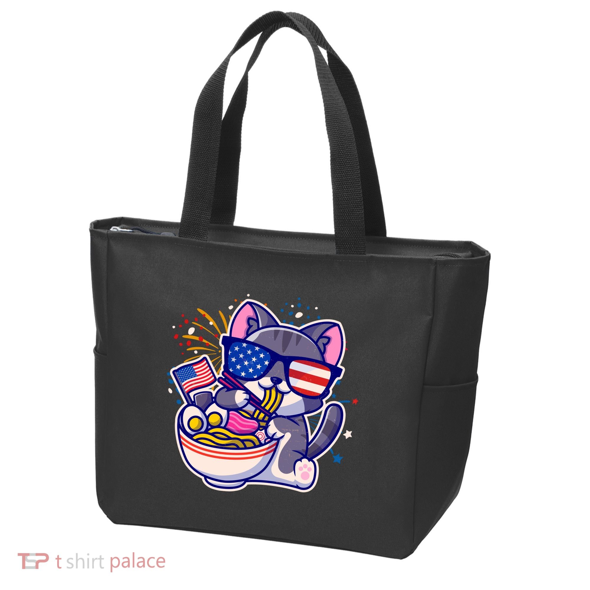 USA Ramen Bowl Kitty America Tote Bag