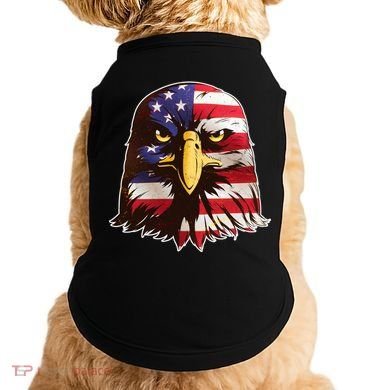 USA Red White And Blue Bald Eagle Doggie Tank