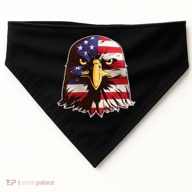 USA Red White And Blue Bald Eagle USA-Made Doggie Bandana