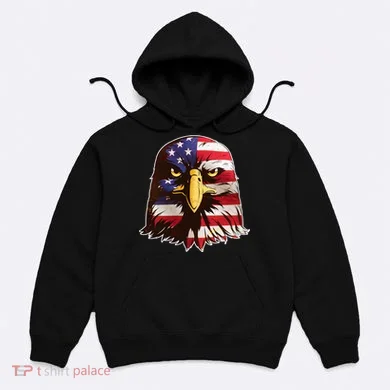 USA Red White And Blue Bald Eagle Hoodie