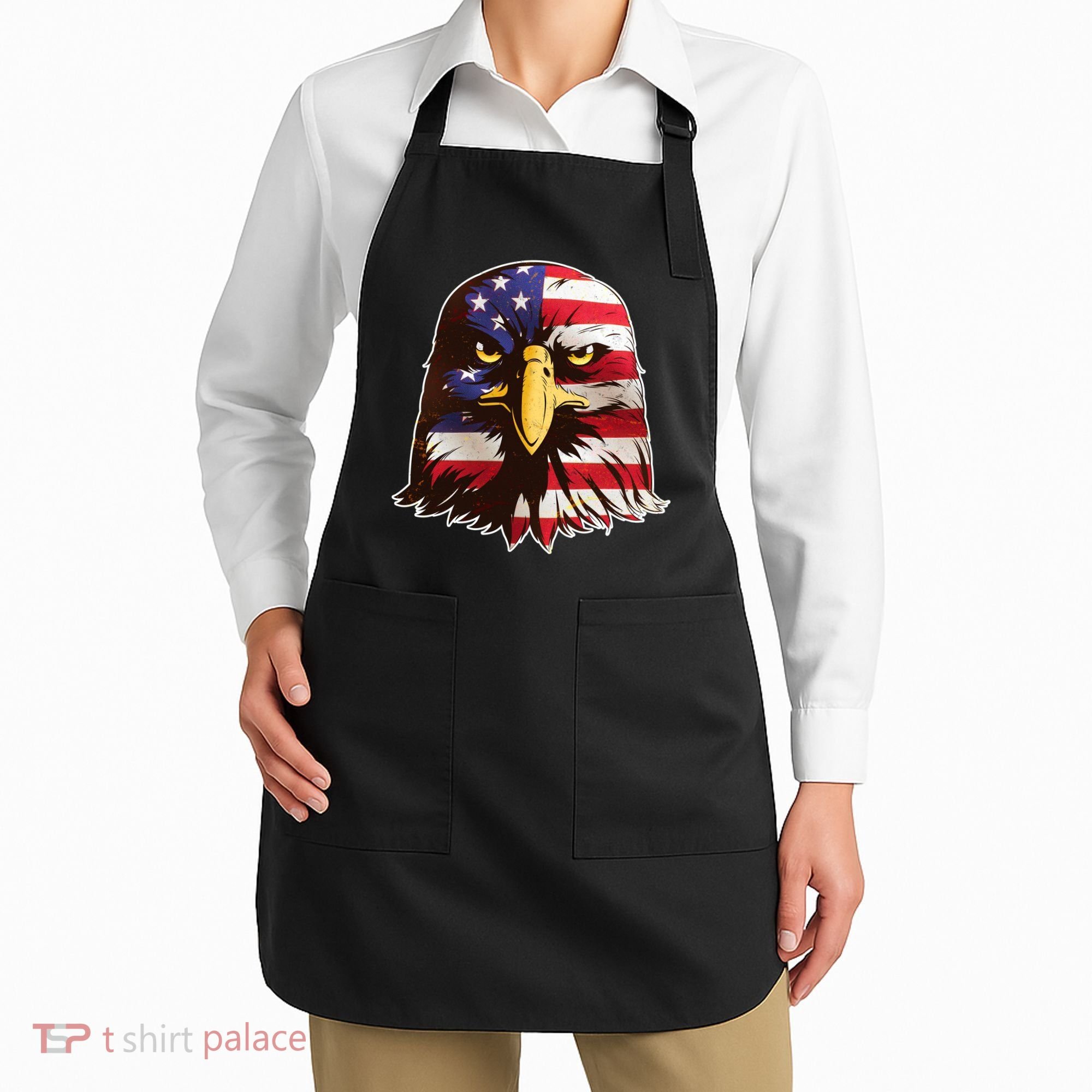 USA Red White And Blue Bald Eagle Apron