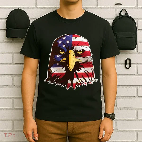 USA Red White And Blue Bald Eagle T-Shirt