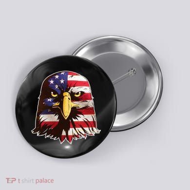 USA Red White And Blue Bald Eagle Button