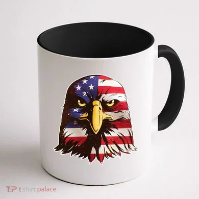USA Red White And Blue Bald Eagle Coffee Mug back