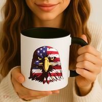 USA Red White And Blue Bald Eagle Coffee Mug thumb 3