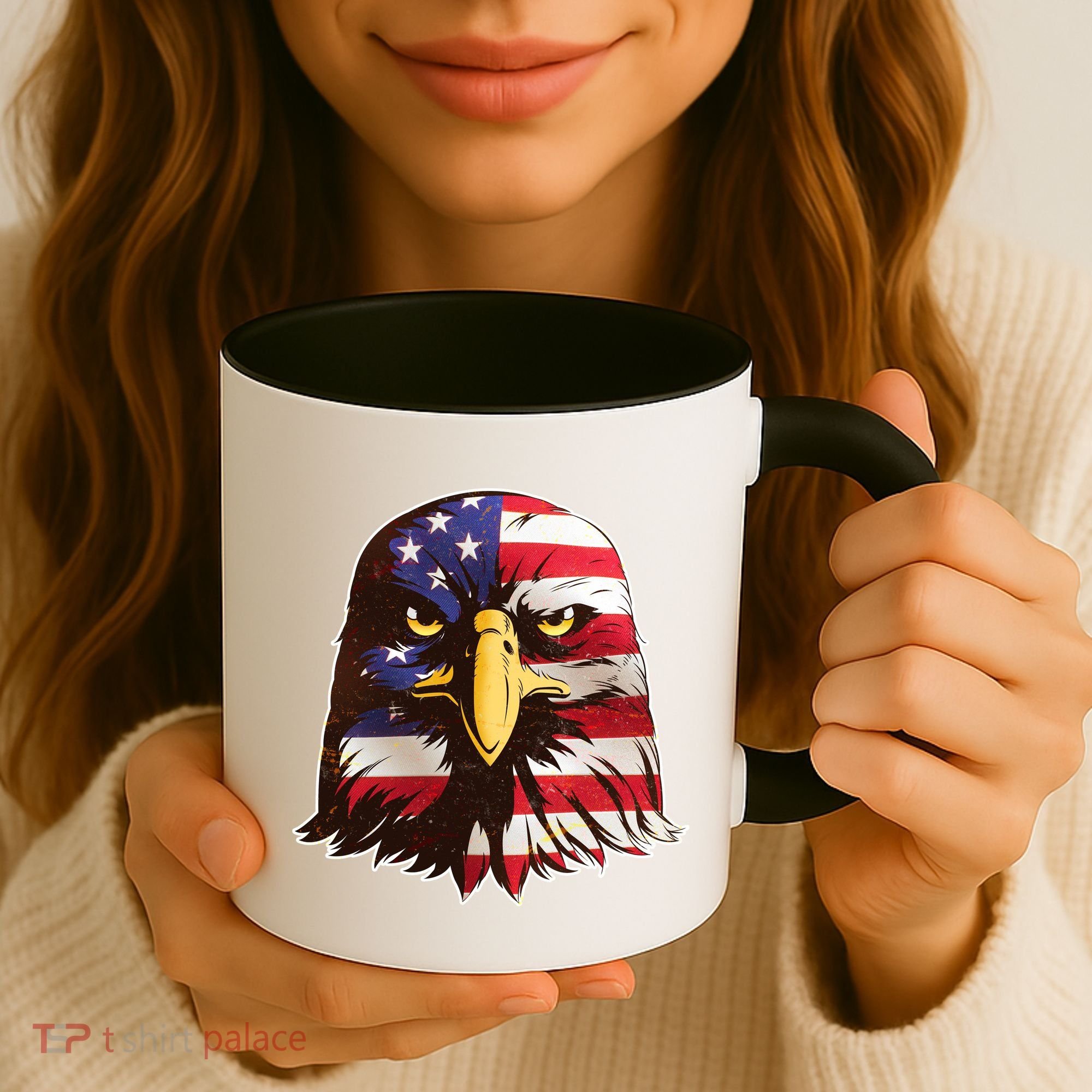 USA Red White And Blue Bald Eagle Coffee Mug