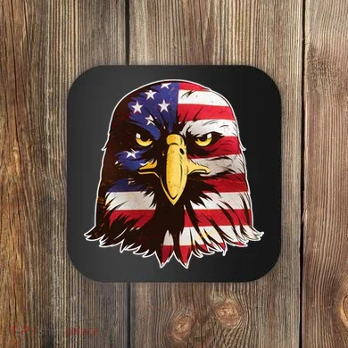 USA Red White And Blue Bald Eagle Coaster