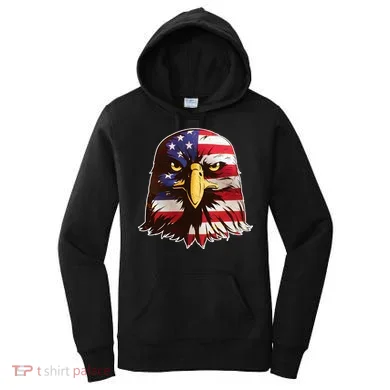 USA Red White And Blue Bald Eagle Women's Hoodie