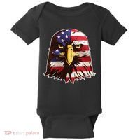 USA Red White And Blue Bald Eagle Baby Bodysuit thumb 0
