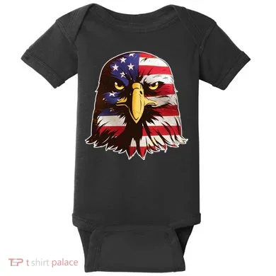 USA Red White And Blue Bald Eagle Baby Bodysuit