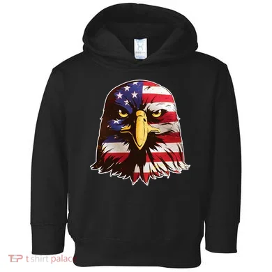 USA Red White And Blue Bald Eagle Toddler Hoodie