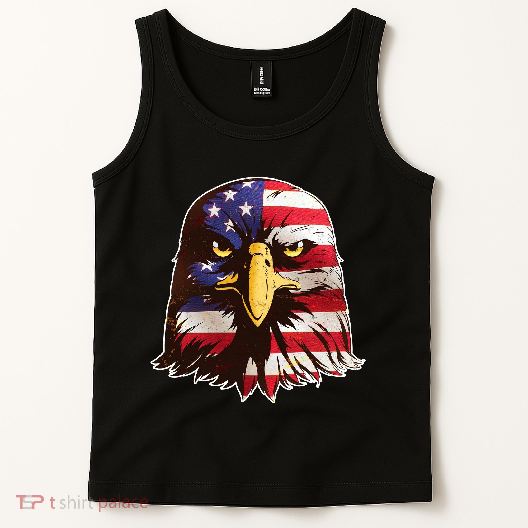 USA Red White And Blue Bald Eagle Tank Top