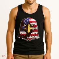 USA Red White And Blue Bald Eagle Tank Top thumb 3