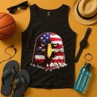 USA Red White And Blue Bald Eagle Tank Top thumb 4
