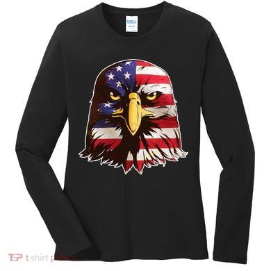 USA Red White And Blue Bald Eagle Women's Long Sleeve Shirt