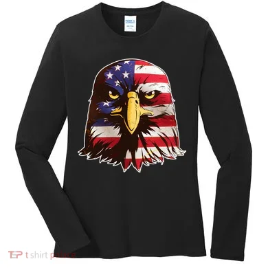 USA Red White And Blue Bald Eagle Women's Long Sleeve Shirt