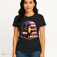 USA Red White And Blue Bald Eagle Women's T-Shirt thumb 4