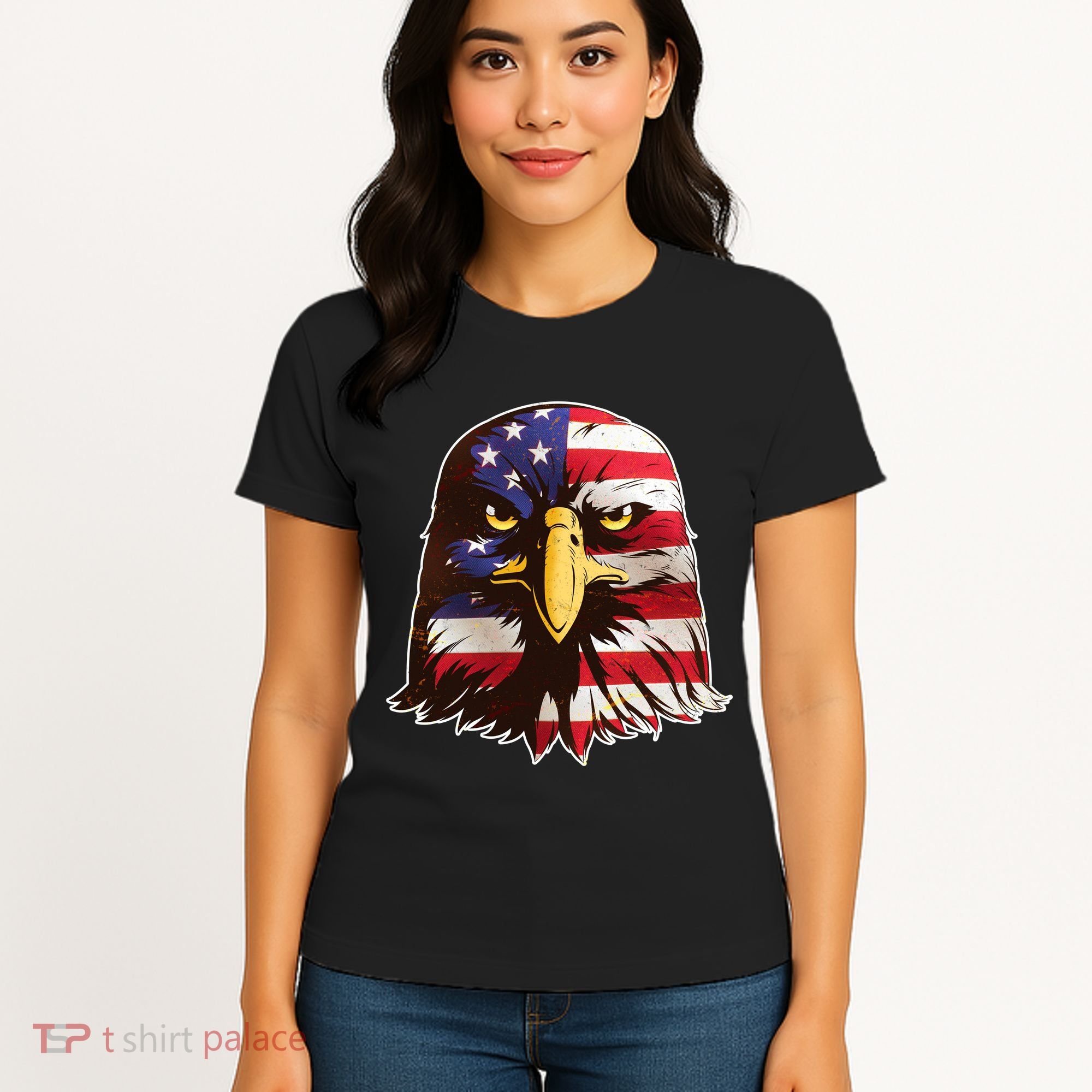 USA Red White And Blue Bald Eagle Women's T-Shirt