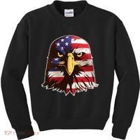 USA Red White And Blue Bald Eagle Kids Sweatshirt thumb 0