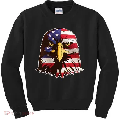 USA Red White And Blue Bald Eagle Kids Sweatshirt