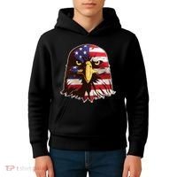 USA Red White And Blue Bald Eagle Kids Hoodie thumb 4