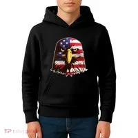 USA Red White And Blue Bald Eagle Kids Hoodie thumb 4