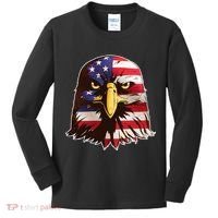USA Red White And Blue Bald Eagle Kids Long Sleeve Shirt thumb 0