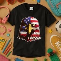 USA Red White And Blue Bald Eagle Kids T-Shirt thumb 3