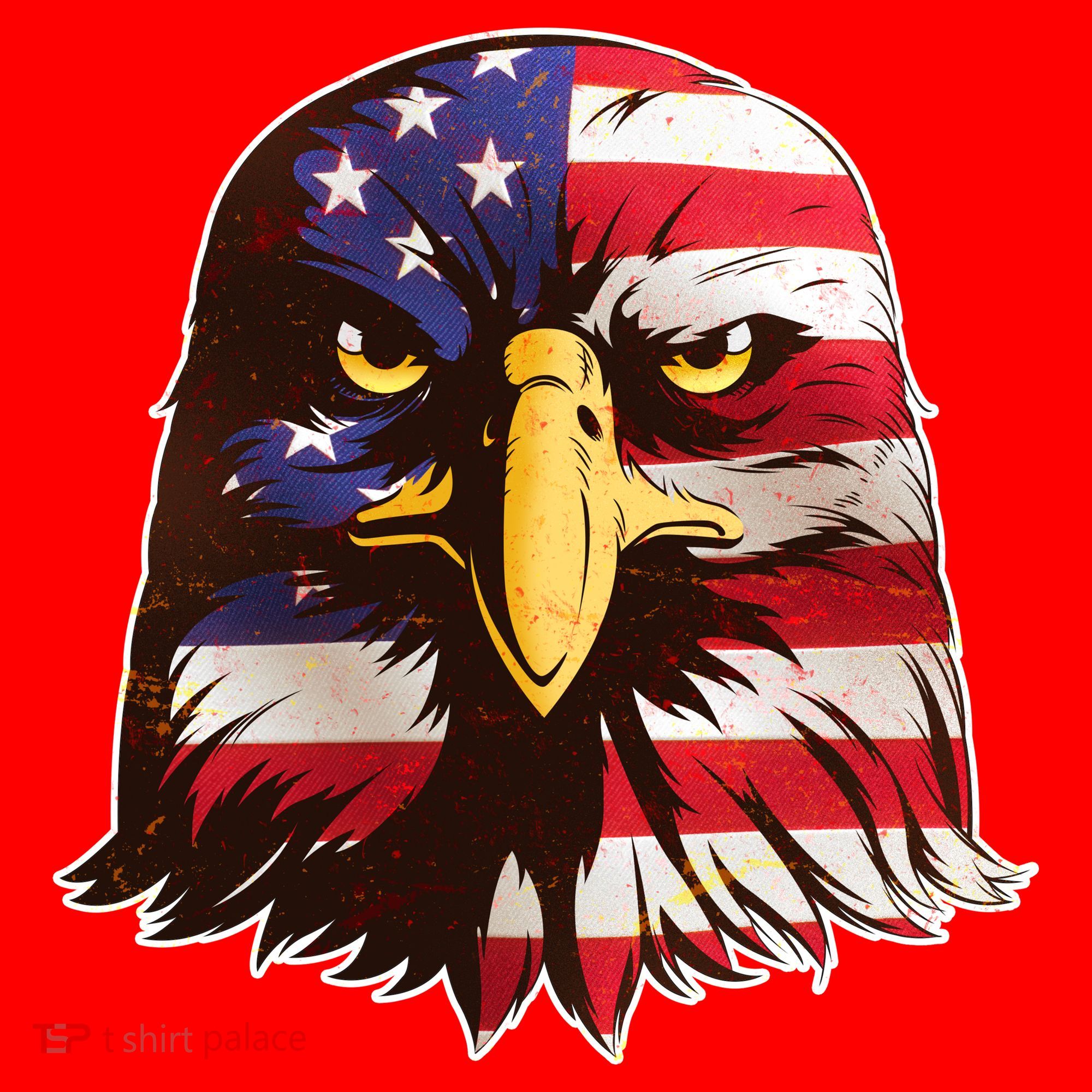 USA Red White And Blue Bald Eagle Santa Hat