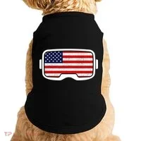 USA Retro Video Game Flag Doggie Tank thumb 0