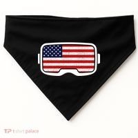 USA Retro Video Game Flag USA-Made Doggie Bandana thumb 0