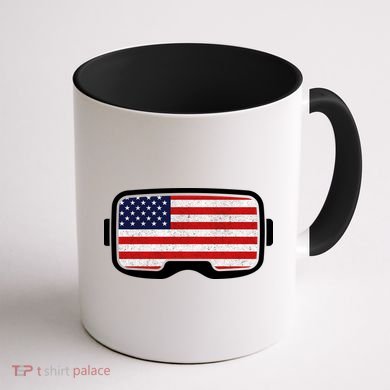 USA Retro Video Game Flag Coffee Mug back