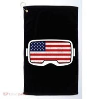 USA Retro Video Game Flag Golf Towel thumb 0